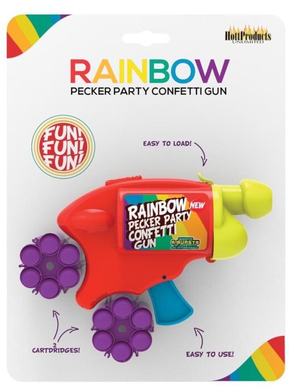 Rainbow Pecker Party Confetti Gun - - Party Gifts and Novelties