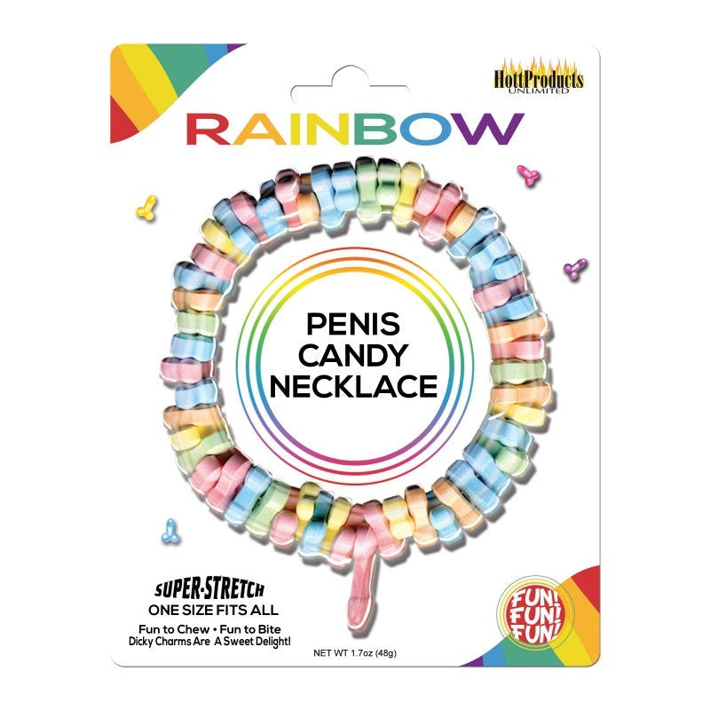 Rainbow Penis Candy Necklace - - Bachelorette and Bucks