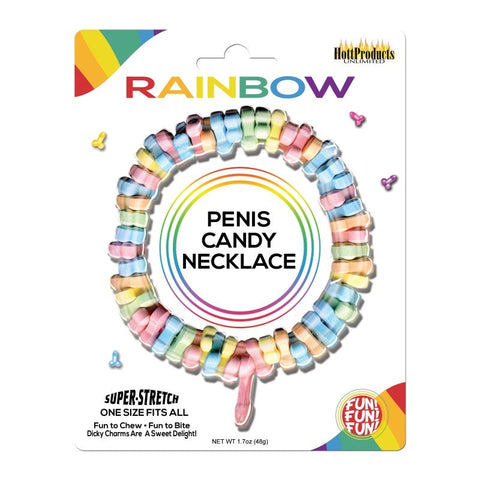 Rainbow Penis Candy Necklace by Hott Products - Bachelorette and Bucks