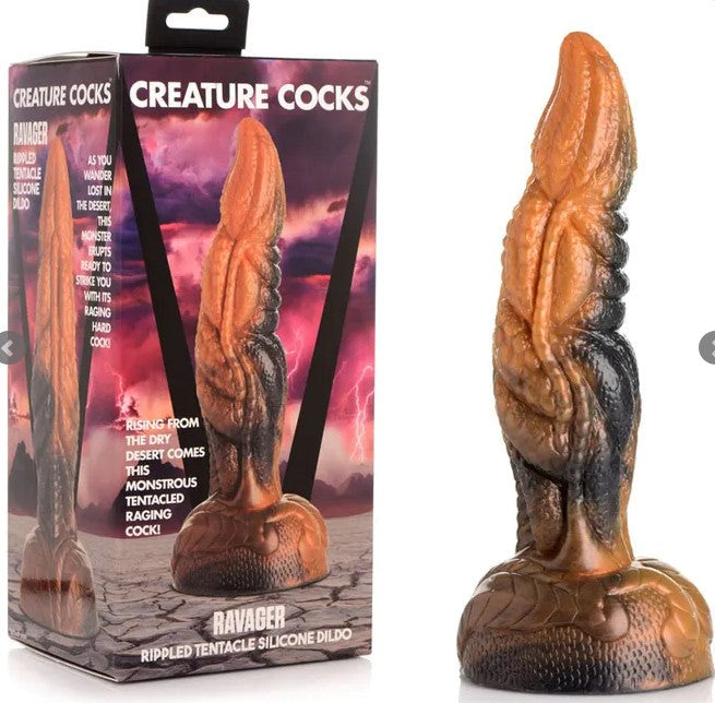 Ravager Rippled Tentacle Silicone Dildo - - Non-Realistic Dildos