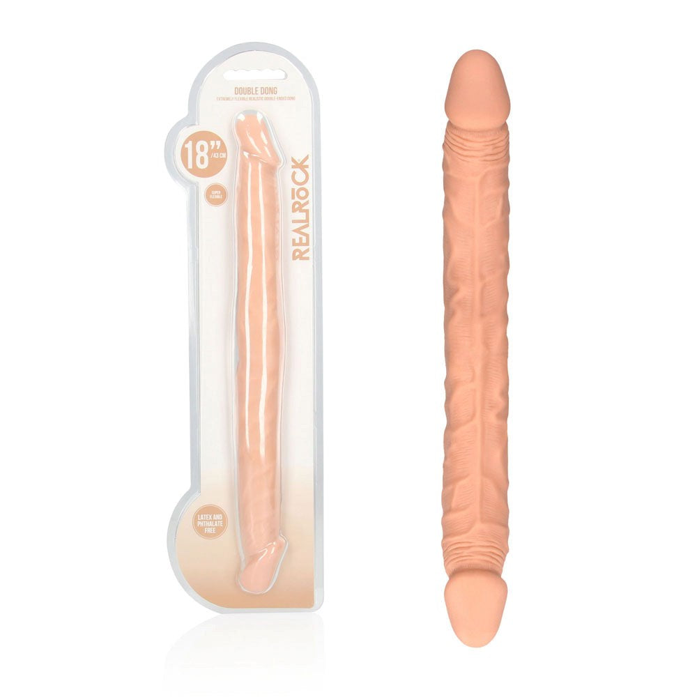 REALROCK 46cm Realistic Double Dildo - - Realistic Dildos