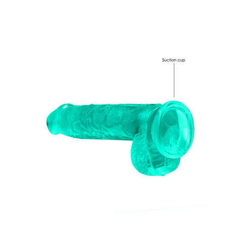 REALROCK 6'' Realistic Dildo With Balls Dong Turquoise - Realistic Dildos