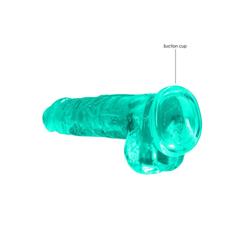 REALROCK 8'' Realistic Dildo With Balls Dong Turquoise - Realistic Dildos