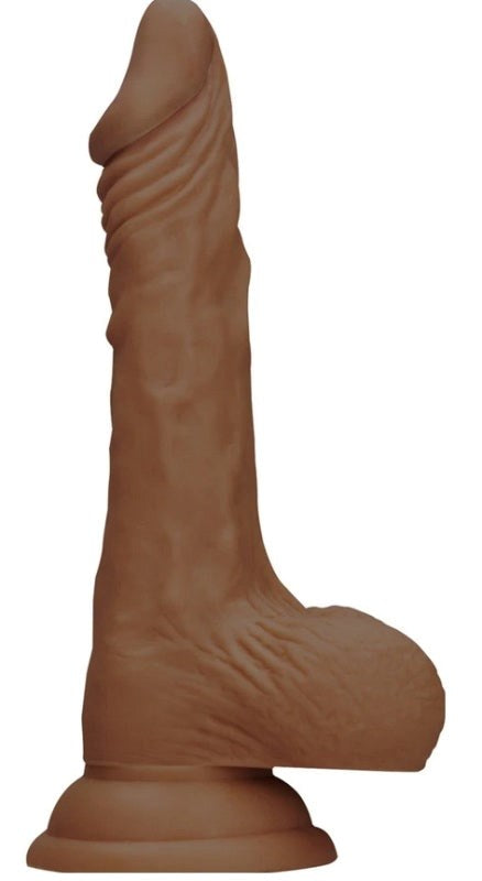 Realrock Skin Dildo with Balls Brown - - Realistic Dildos