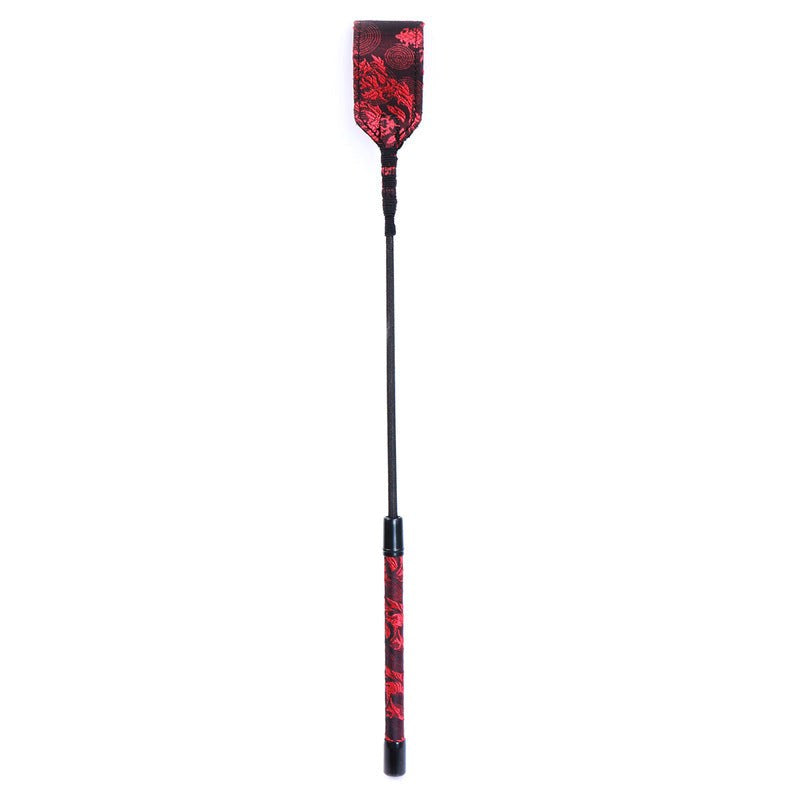 Red and Black Embossed Riding Crop - - Whips And Crops