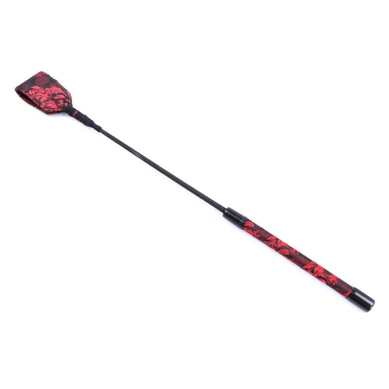 Red and Black Embossed Riding Crop - - Whips And Crops