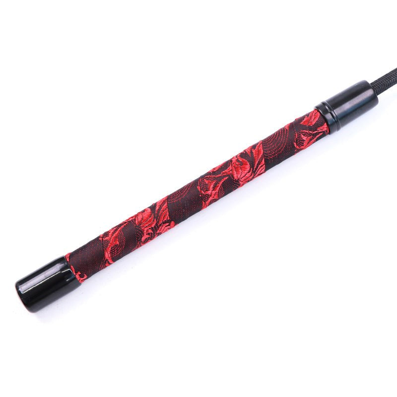 Red and Black Embossed Riding Crop - - Whips And Crops