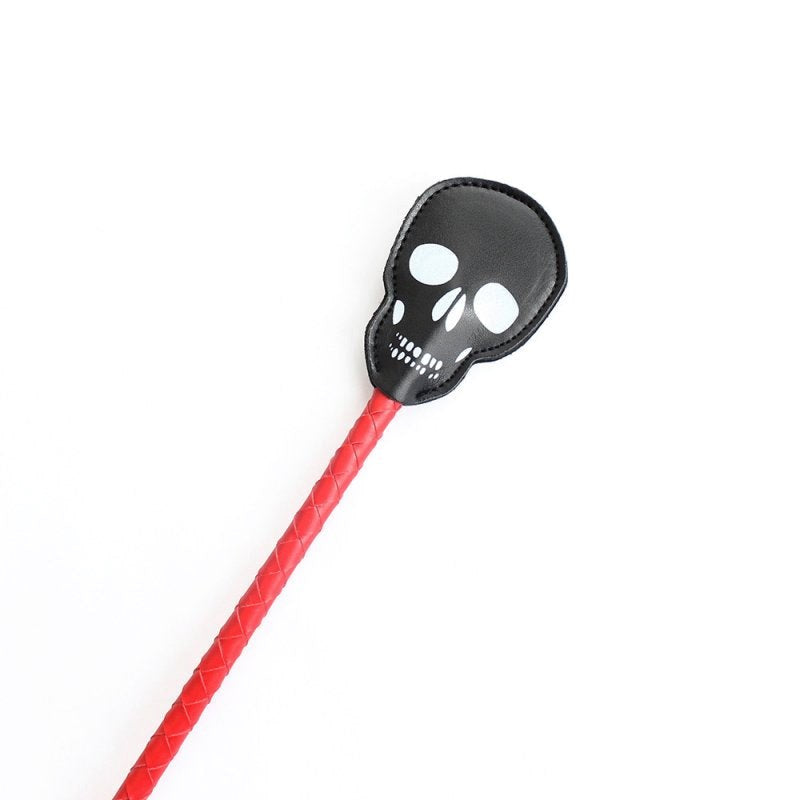 Red and Black Skull Crop - - Whips And Crops