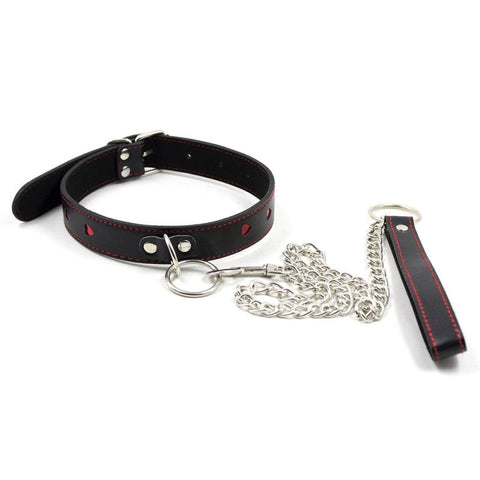 Red Heart O Ring Collar Bondage Collar by BDStyle - Collars and Leads