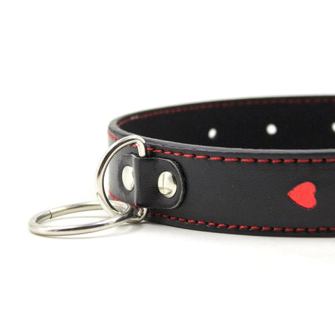 Red Heart O Ring Collar Bondage Collar by BDStyle - Collars and Leads