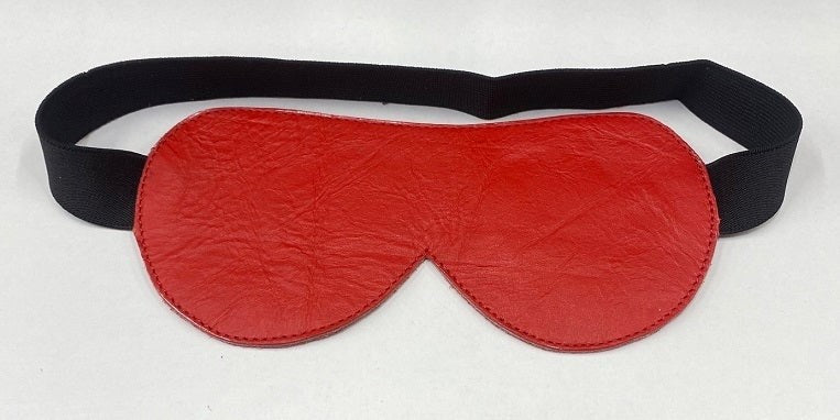 Red Leather Blindfold - - Masks And Blindfolds