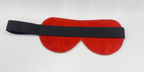 Red Leather Blindfold Bondage Blindfold by Hell's Couture - Masks And Blindfolds