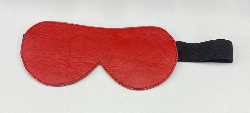 Red Leather Blindfold - - Masks And Blindfolds