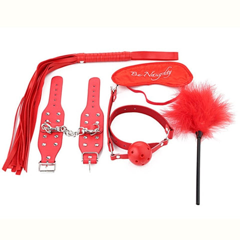 Red Lovers PVC Cuffs Restraint Kit by BDStyle - Bondage Kits