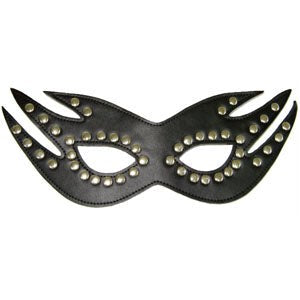 Risque Boutique Feline Mask with Studs Light - - Fancy Dress Ups