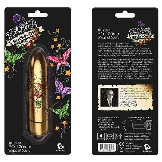 Rocks Off Erotic Ink 120mm 10 Speed Wings of Desire - - Waterproof Vibrators