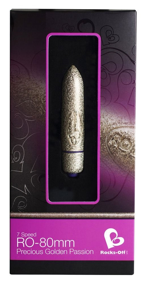 Rocks Off Precious Golden Passion 7 Speed 80mm - - Waterproof Vibrators