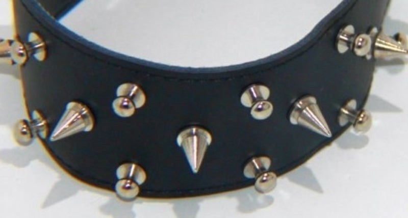 Rocky Studded & Spiked Collar Light - - Collars And Cuffs