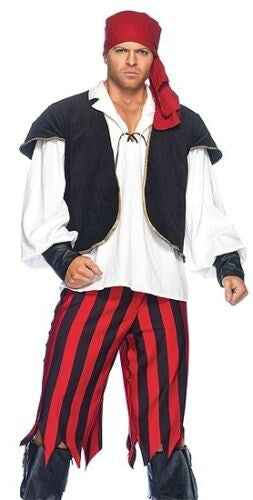 Rogue Pirate (Male) Costume - - Fancy Dress Ups