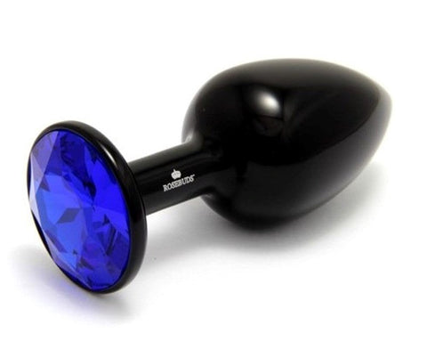 Black Aluminium Medium Blue Plug by Rosebuds Jewelry - Luxury Sex Toys