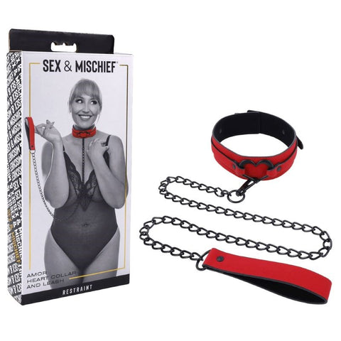S&M Amor Collar And Leash Set by Sportsheets - Collars and Leads