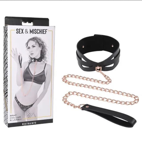 Sex & Mischief Brat Collar & Leash Restraint - Collars and Leads