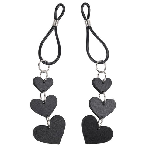 S&M Heart Leather Nipple Ties by Sportsheets - Nipple and Clit Clamps