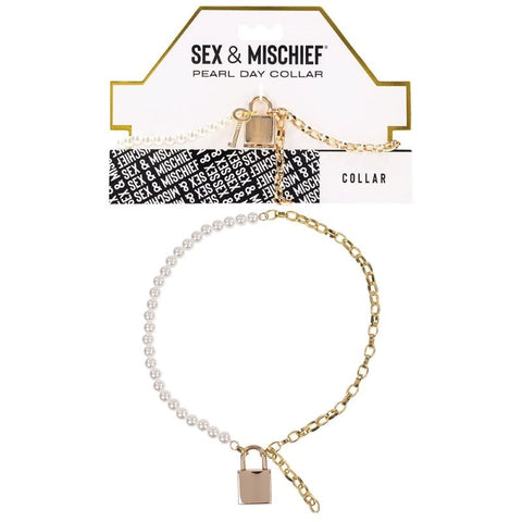 S&M Pearl Day Bondage Collar by Sportsheets - Collars and Leads