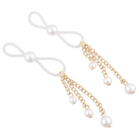 S&M Pearl Nipple And Clit Ties by Sportsheets - Nipple and Clit Clamps