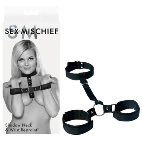 S&M Shadow Neck And Wrist Restraint by Sportsheets - Cuffs and Restraints
