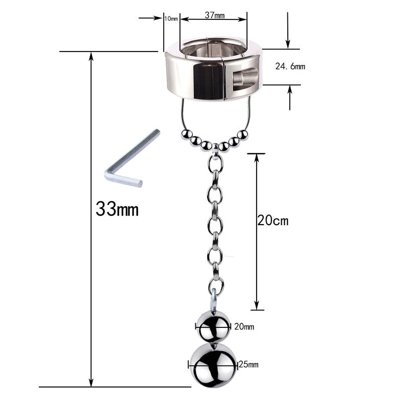 Scrotum Testicle Restraint Chain - - Ball and Cock Toys