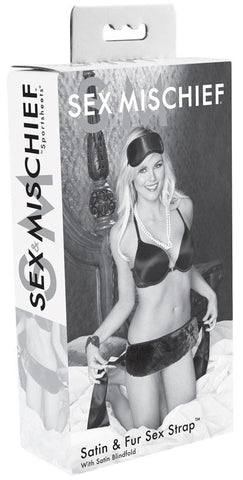 Sex & Mischief Satin And Fur Sex Strap by Sportsheets - Cuffs and Restraints