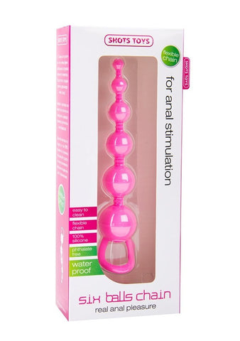 Six Balls Chain Anal Beads by Shots Toys - Anal Beads and Balls