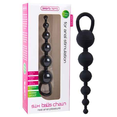 Six Balls Chain Anal Beads by Shots Toys - Anal Beads and Balls