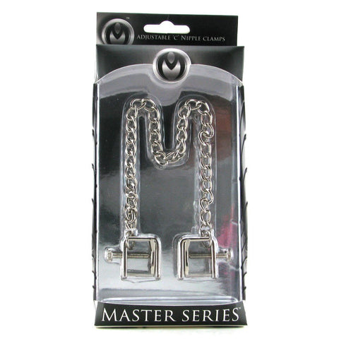 Siege Adjustable BDSM Nipple Stretcher Clamps by XR Brands - Nipple and Clit Clamps