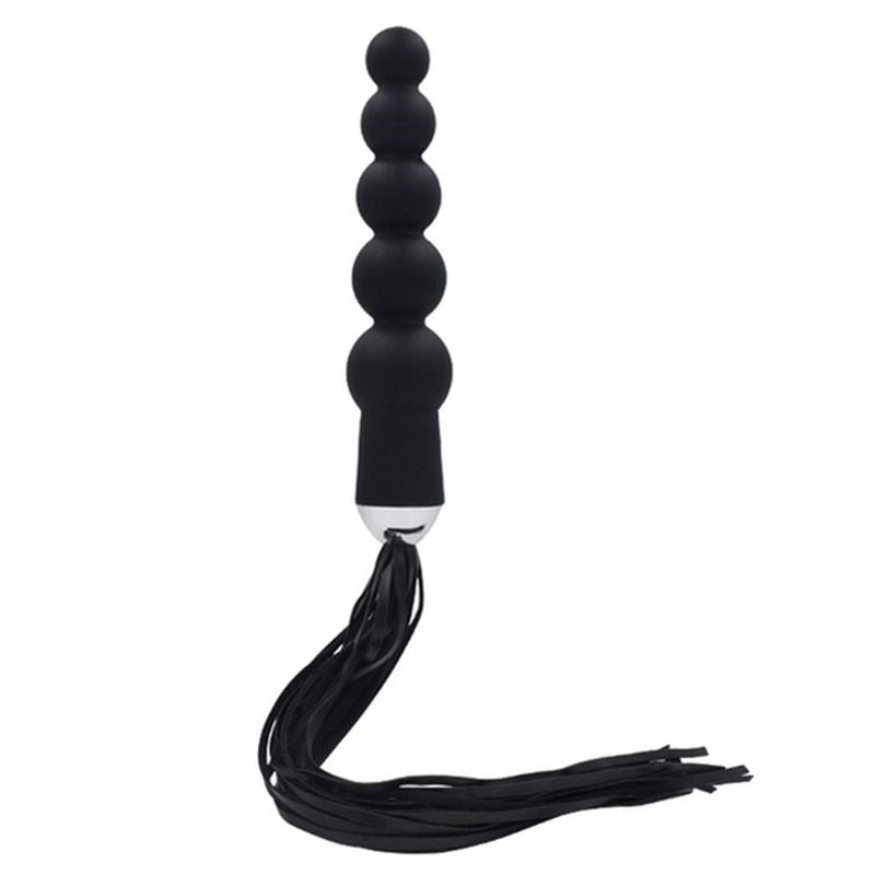 Silicone 5 Anal Beads With Whip - - Whips And Crops