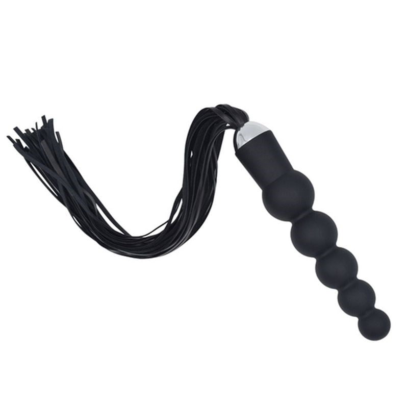 Silicone 5 Anal Beads With Whip - - Whips And Crops