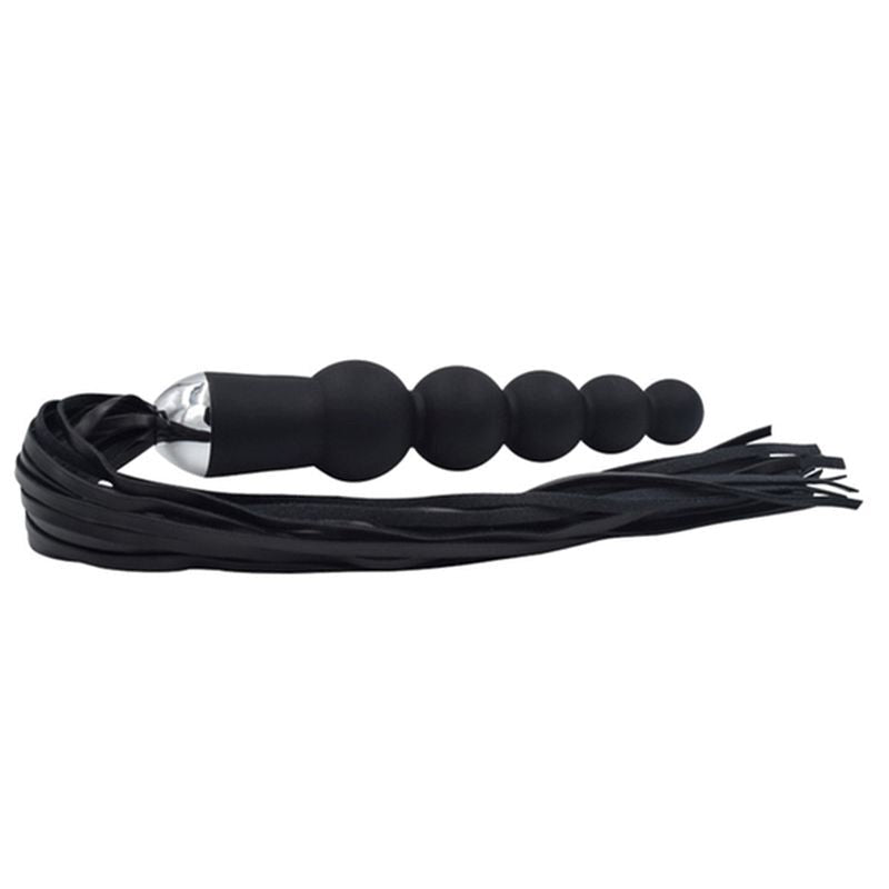 Silicone 5 Anal Beads With Whip - - Whips And Crops