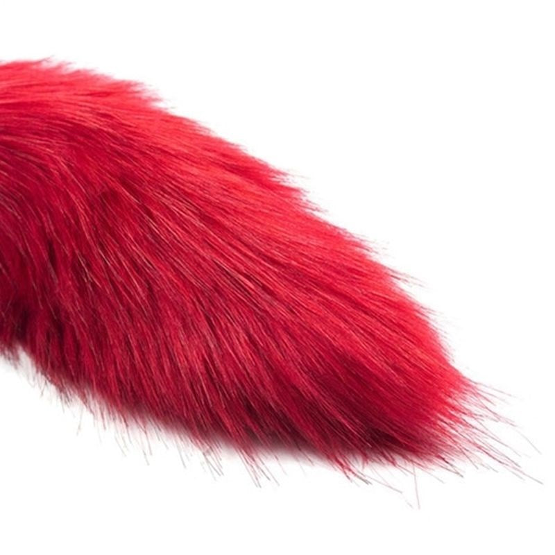 Silicone Anal Plug With Red Faux Fox Tail - - Fancy Dress Ups