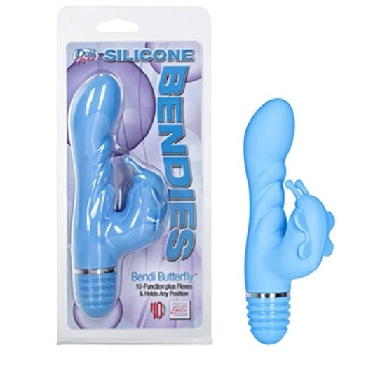 Silicone Bendies Bendi Butterfly Blue - - Rabbit Vibrators