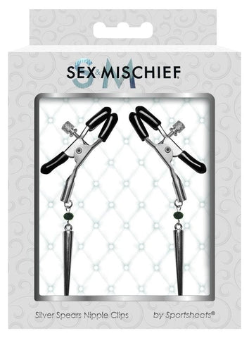 Silver Spears Nipple Clips by Sportsheets - Nipple and Clit Clamps