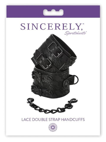 Sincerely Lace Double Strap Handcuffs by Sportsheets - Cuffs and Restraints