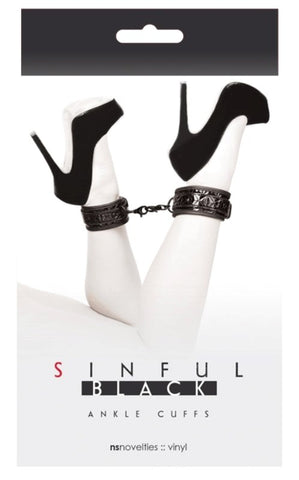 Sinful Black Ankle Cuffs by NS Novelties - Cuffs and Restraints