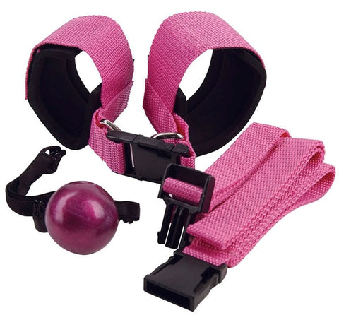 Sinners' Sex Straps with Ball Gag Pink by Topco - Cuffs and Restraints