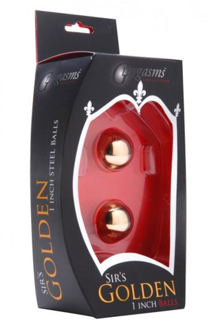Sir's Gold Plated 1 Inch Kegel Balls by XR Brands - Love Eggs and Kegel Exercisers