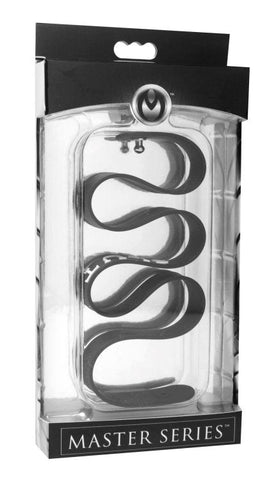 Slave Black Silicone Bondage Collar by XR Brands - Collars and Leads