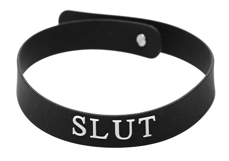 Slut Silicone Collar Black - - Collars and Leads