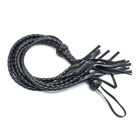 SM Four Tail Leather Flogger by Hell's Couture - Whips And Crops