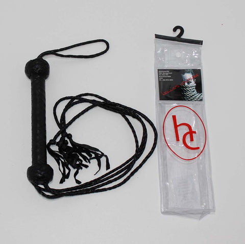 SM Four Tail Leather Flogger by Hell's Couture - Whips And Crops