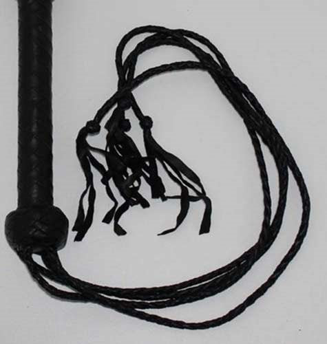 SM Four Tail Leather Flogger - - Whips And Crops